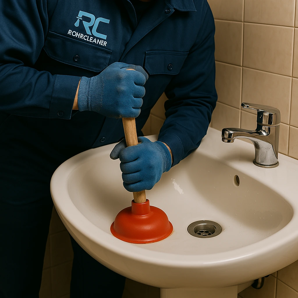 Mitarbeiter bei Absaugarbeiten Düsseldorf