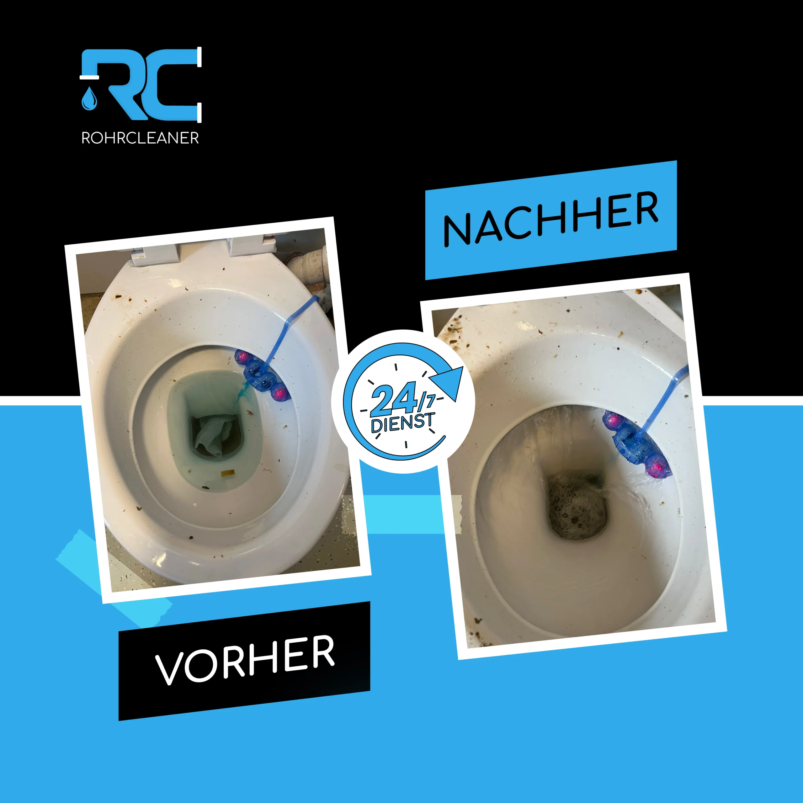 Rohrreinigung einer verstopften Toilette in Düsseldorf