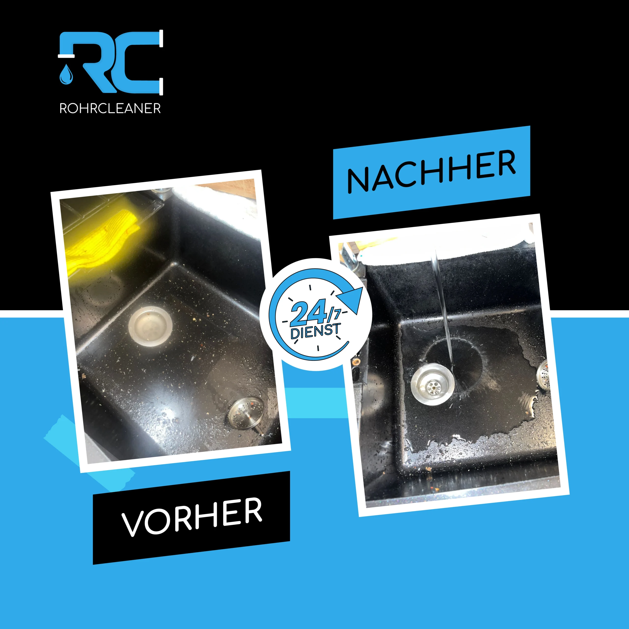 Rohrreinigung eines verstopften Waschbeckens in Düsseldorf