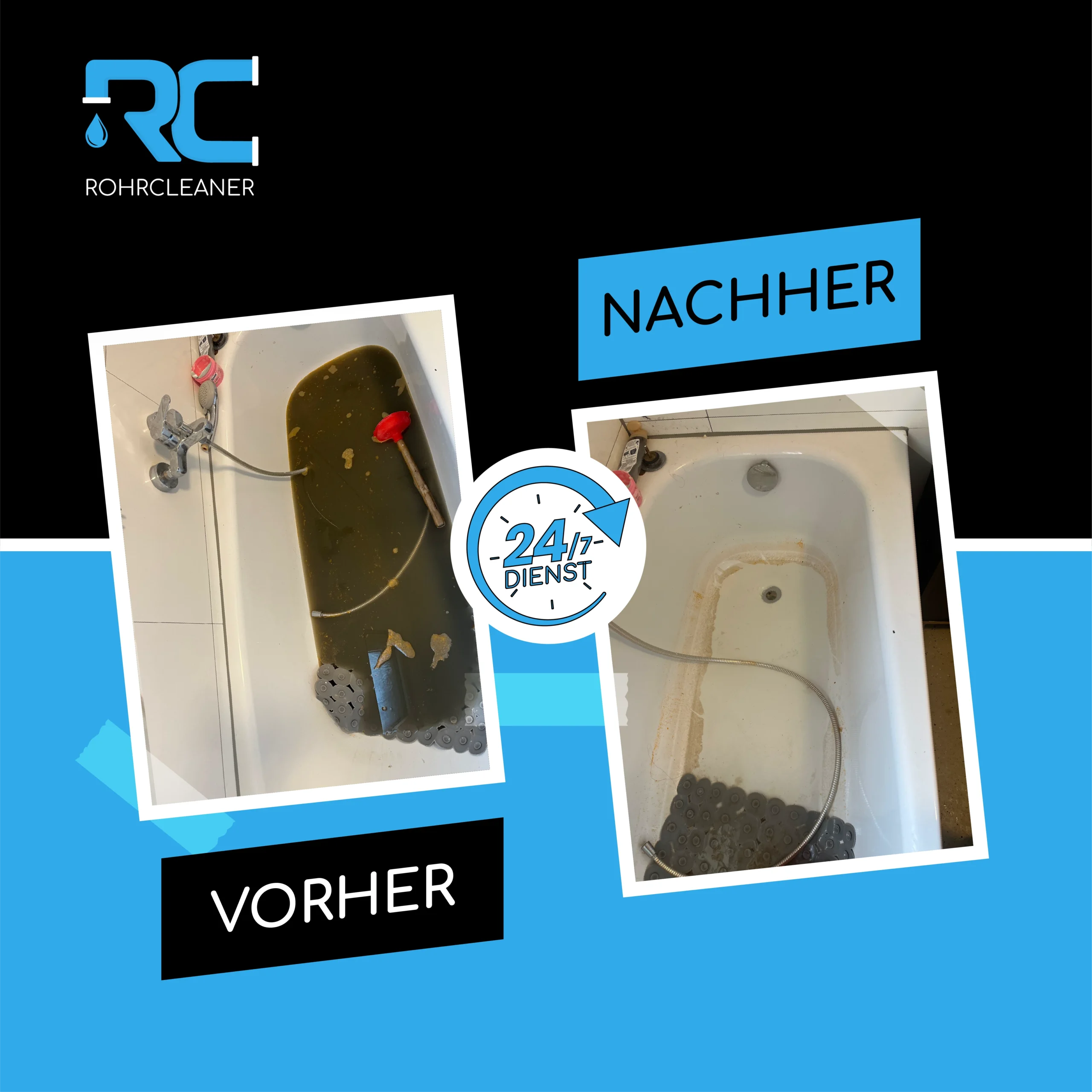 Badewanne verstopft Rohrreinigung Düsseldorf